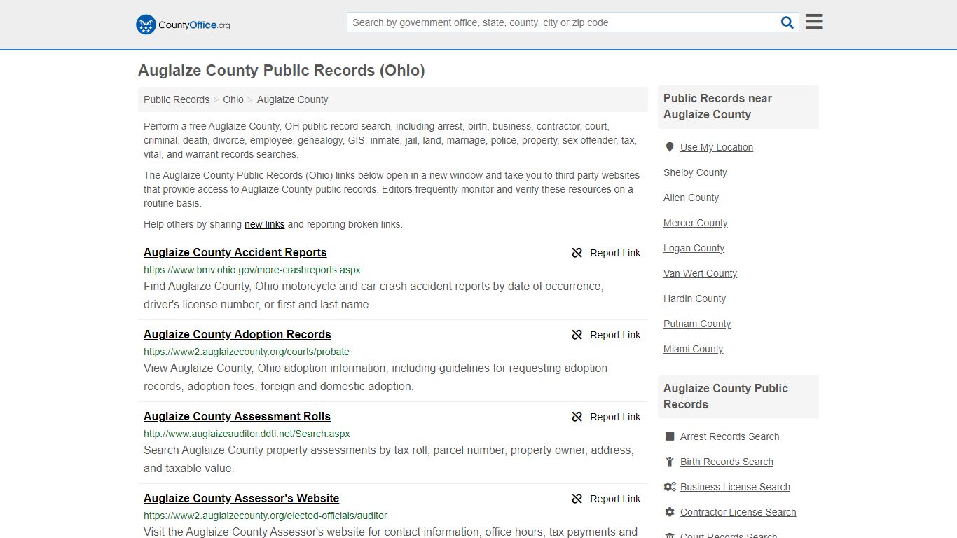 Public Records - Auglaize County, OH (Business, Criminal ...